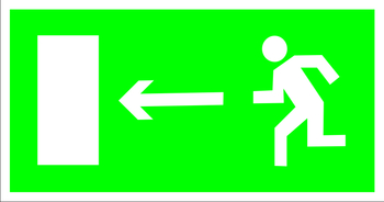 E04 направление к эвакуационному выходу налево (пластик, 300х150 мм) - Знаки безопасности - Эвакуационные знаки - . Магазин Znakstend.ru